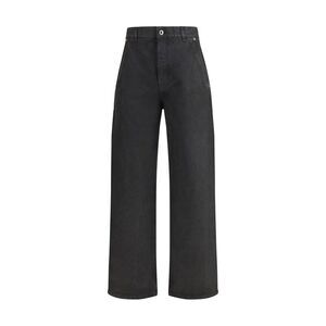 Loewe Men Baggy Jeans With A Decorative Single Belt Detail